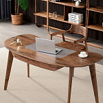 Стол рабочий округлой формы с ящиком  Working Moonnut Table варинант исполнения - 2 | Loft Concept в Челябинске