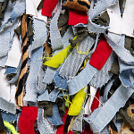 Ковер прямоугольный разноцветный из джинсовой одежды Zero Waste варинант исполнения - 3 | Loft Concept в Челябинске