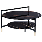 Стол журнальный круглый черный с полкой Inherence варинант исполнения - 1 | Loft Concept в Челябинске