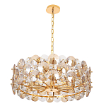 Люстра круглая золотого цвета с круглыми хрустальным элементами Solyria варинант исполнения - 3 | Loft Concept в Челябинске