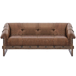 Трехместный диван Duncan винтажная коричневая кожа варинант исполнения - 1 | Loft Concept в Челябинске