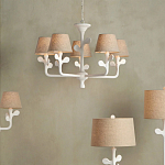 Люстра с белым каркасом и тканевыми абажурами Natural Stems варинант исполнения - 4 | Loft Concept в Челябинске