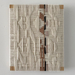 Текстильное панно ручной работы из хлопкового шнура wall panel line beige варинант исполнения - 1 | Loft Concept в Челябинске