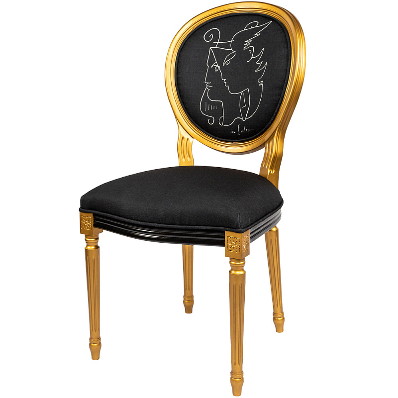 Стул White Silhouette Orpheus Stool Черный Золотой Стул White Silhouette Orpheus Stool Черный Золотой в Челябинске | Loft Concept