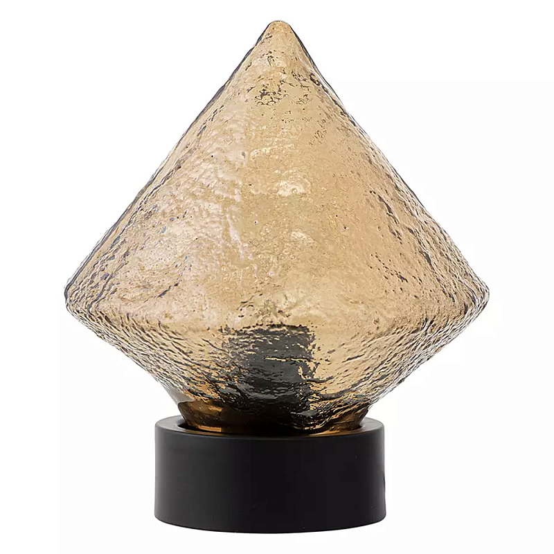 Настольный светильник с янтарным рельефным плафоном Lamp with Frozen Glass Effect Янтарный Черный Настольный светильник с янтарным рельефным плафоном Lamp with Frozen Glass Effect Янтарный Черный в Челябинске | Loft Concept