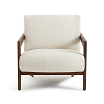Кресло с обивкой из белого букле Armchair White Boucle варинант исполнения - 4 | Loft Concept в Челябинске