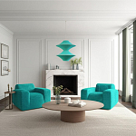 Подвесной вязаный бирюзовый светильник «Звезда Востока 02» варинант исполнения - 1 | Loft Concept в Челябинске