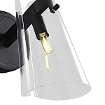 Бра конусообразной формы из прозрачного акрила и черной стали Glass Cylinder Black варинант исполнения - 4 | Loft Concept в Челябинске