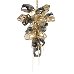 Люстра подвесная вытянутой формы с плафонами из стекла и металла с двумя вертикальными подвесками Gilded Mirage  варинант исполнения - 7 | Loft Concept в Челябинске