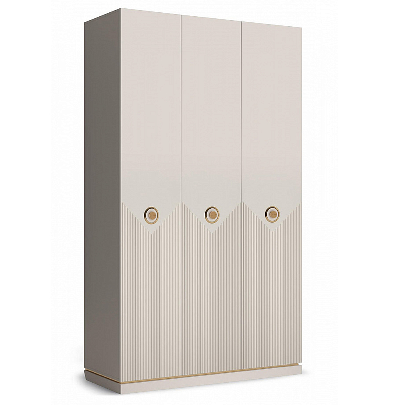 Шкаф трёхстворчатый платяной Satin Furniture Бежево-серый Шкаф трёхстворчатый платяной Satin Furniture Бежево-серый в Челябинске | Loft Concept