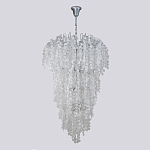 Люстра с прозрачными и белыми подвесками в виде лепестков FAIRYTREE Light варинант исполнения - 2 | Loft Concept в Челябинске