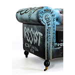 Диван в Лофт Честерфильд граффити из винтажной кожи GRAFFITI PARA Chesterfield варинант исполнения - 4 | Loft Concept в Челябинске