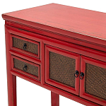 Деревянная консоль в китайском стиле с ящиками и дверцами красная Chinese Console Table варинант исполнения - 4 | Loft Concept в Челябинске