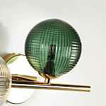 Бра с рифлёными шарообразными плафонами прозрачного и зелёного цвета Bolle Multi Color hanging lamp варинант исполнения - 4 | Loft Concept в Челябинске
