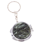 Зеркало брелок карманное двухстороннее из натурального камня Серафинит Stone Mirrors варинант исполнения - 5 | Loft Concept в Челябинске