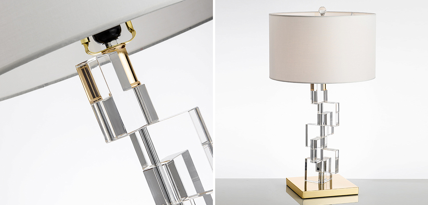 Настольная лампа Leuan Glass Cubes Lampshade Table Lamp Настольная лампа Leuan Glass Cubes Lampshade Table Lamp - Loft-Concept в Челябинске