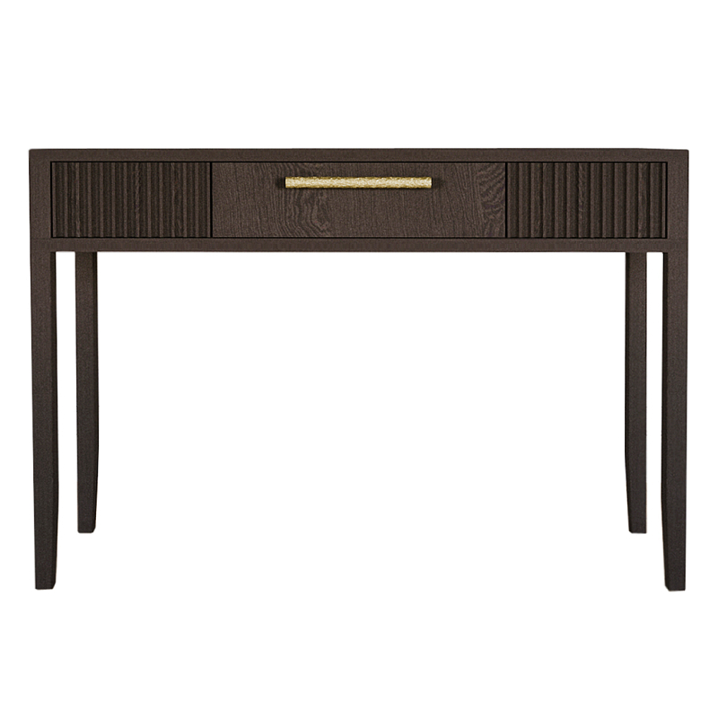 Элегантная Консоль Primo с выдвижным ящиком Темный орех Темный дуб Золотой в Челябинске | Loft Concept 