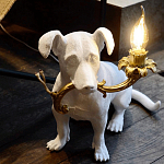 Настольная лампа в виде щенка Puppy White Table Lamp варинант исполнения - 5 | Loft Concept в Челябинске