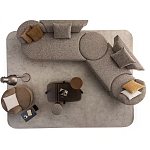 Угловой диван Calypso с поворотным механизмом и пуфом   варинант исполнения - 6 | Loft Concept в Челябинске