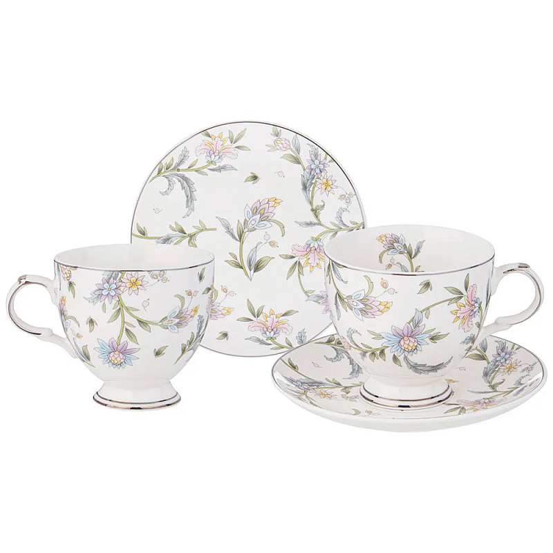 Чайный сервиз из фарфора на 2 персоны 4 предмета Tea Flower Set Мульти Чайный сервиз из фарфора на 2 персоны 4 предмета Tea Flower Set Мульти в Челябинске | Loft Concept