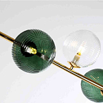 Люстра подвесная линейная с рифлеными стеклянными плафонами Bolle Multi Color варинант исполнения - 4 | Loft Concept в Челябинске