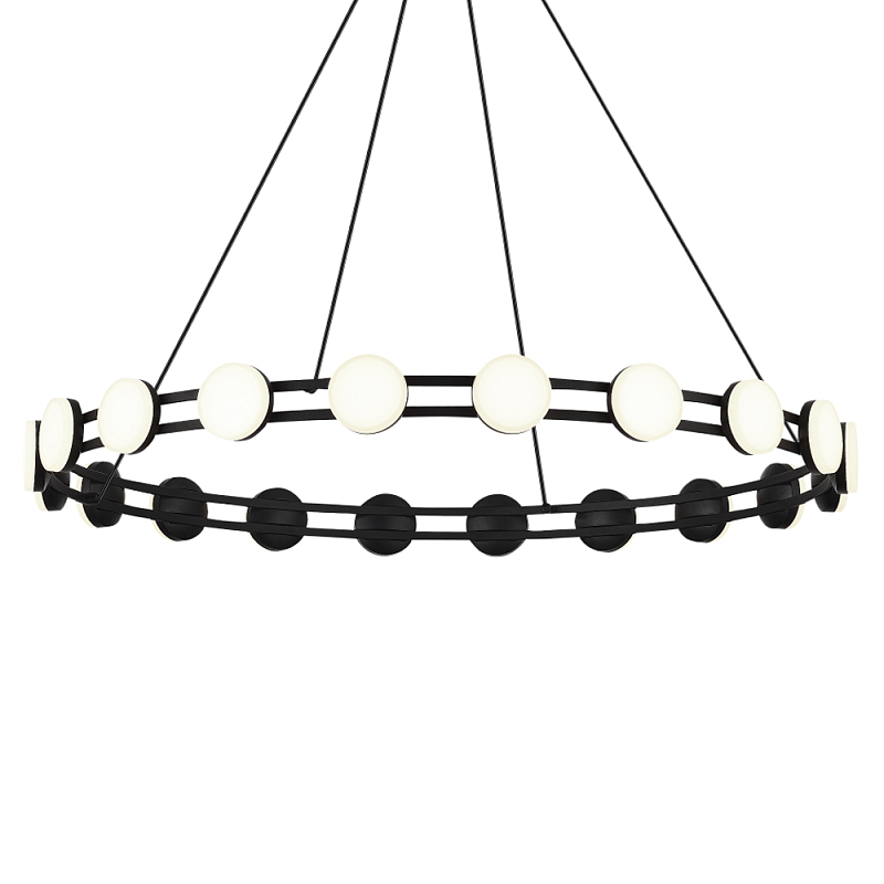 Люстра кольцевая с круглыми светодиодными источниками света Maxine Light Черный Золотой Белый в Челябинске | Loft Concept 