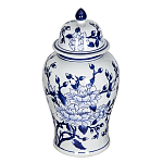 Ваза с крышкой и синим цветочным узором Blue & White Ornament  варинант исполнения - 1 | Loft Concept в Челябинске