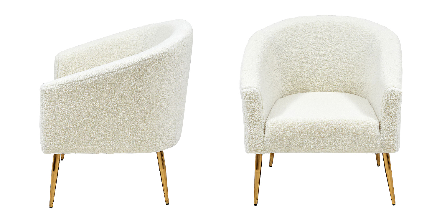 Кресло из белой ткани букле Boucle Luisa Armchair Кресло из белой ткани букле Boucle Luisa Armchair - Loft-Concept в Челябинске