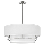 Потолочный светильник с двухслойным белым текстильным абажуром Hinkley варинант исполнения - 9 | Loft Concept в Челябинске