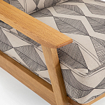 Кресло с каркасом из массива дуба Deniaud Oak Rhombus Beige Armchair варинант исполнения - 5 | Loft Concept в Челябинске