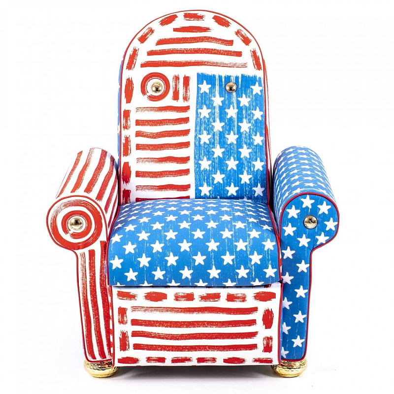 Кресло Seletti Lazy Painter USA Белый Красный Синий Кресло Seletti Lazy Painter USA Белый Красный Синий в Челябинске | Loft Concept