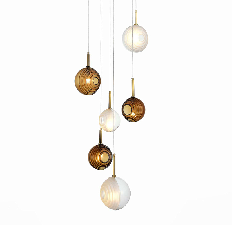 Люстра светодиодная с сферическими стеклянными плафонами Splatter  в Челябинске | Loft Concept 