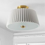 Потолочный светильник с белым плиссированным абажуром Ganglion варинант исполнения - 3 | Loft Concept в Челябинске