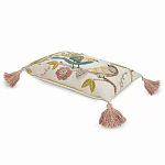 Чехол на подушку с кисточками и вышивкой птиц Ethnic mix Birds Rect варинант исполнения - 1 | Loft Concept в Челябинске