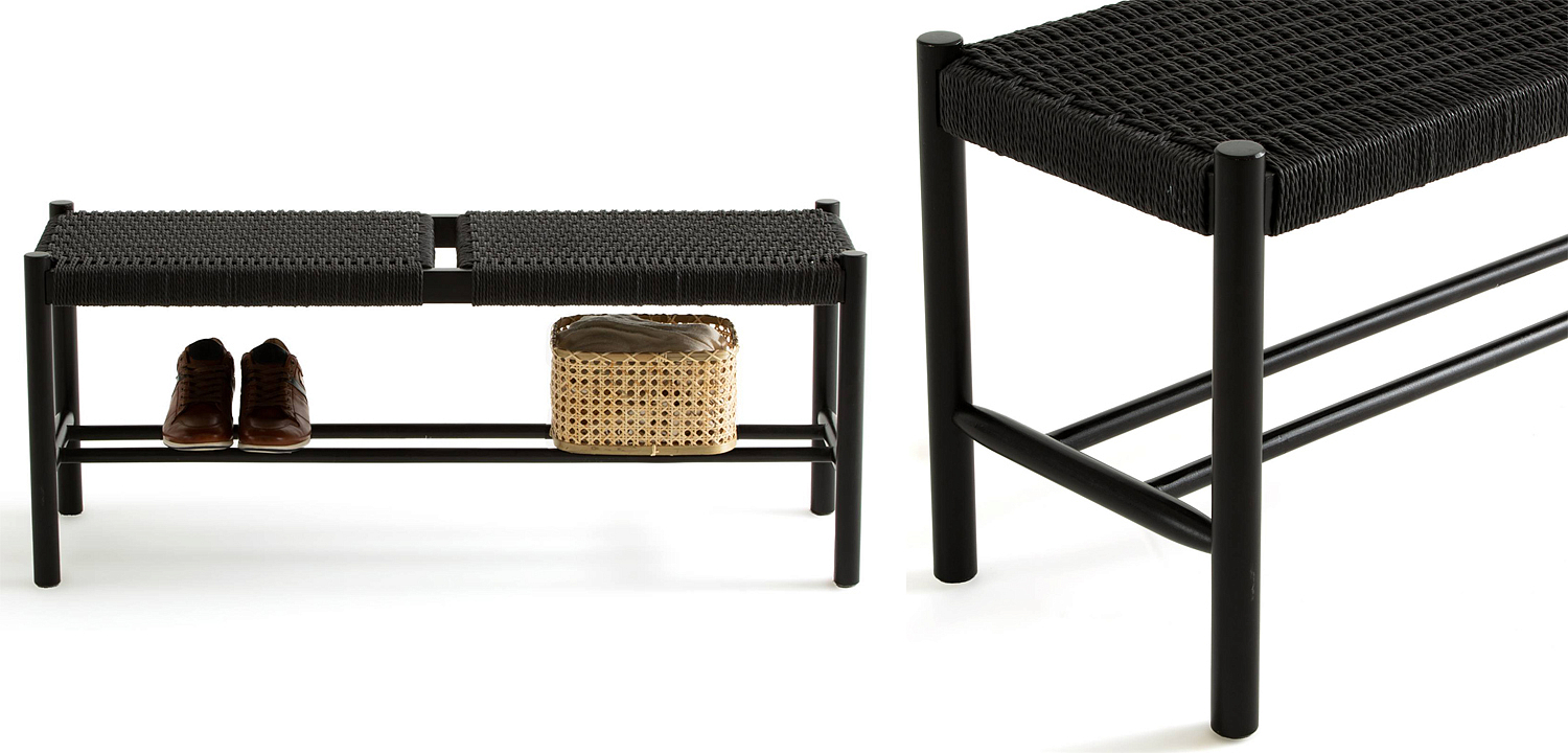 Банкетка Enzo Wicker Black Banquet Банкетка Enzo Wicker Black Banquet - Loft-Concept в Челябинске