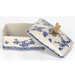 Фарфоровая шкатулка с бронзовой стрекозой Blue and White варинант исполнения - 6 | Loft Concept в Челябинске