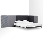 Кровать с большим мягким изголовьем Unity Dark Grey Bed варинант исполнения - 10 | Loft Concept в Челябинске