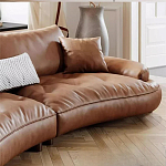 Диван кожаный с каркасом из массива дерева Medieval Furniture варинант исполнения - 6 | Loft Concept в Челябинске