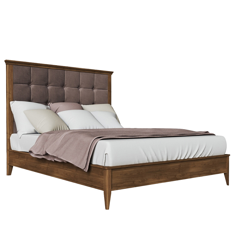 Кровать из массива бука с мягким изголовьем Tasteful Furniture Кровать из массива бука с мягким изголовьем Tasteful Furniture в Челябинске | Loft Concept