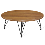 Стол журнальный c коричневой круглой столешницей на четырех черных ножках Charm Coffee Table варинант исполнения - 1 | Loft Concept в Челябинске