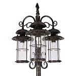 Уличный фонарь с тремя стеклянными плафонами и коваными элементами Elysian Lanterns варинант исполнения - 4 | Loft Concept в Челябинске