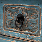 Деревянная ТВ-тумба в китайском стиле с 4-мя ящиками и резным декором голубая Luo Chinese TV Stand Blue варинант исполнения - 4 | Loft Concept в Челябинске