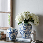 Ваза округлой формы с синим цветочным узором Blue & White Ornament  варинант исполнения - 3 | Loft Concept в Челябинске