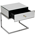 Тумбочка зеркальная с ящиком Mirror Chrome Cabinet варинант исполнения - 2 | Loft Concept в Челябинске