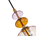 Подвесной светильник со стеклянным плафоном в форме бокала янтарного цвета Prestige варинант исполнения - 3 | Loft Concept в Челябинске