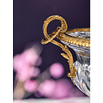 Чаша из прозрачного стекла с бронзовой подставкой и ручками Eden Garden варинант исполнения - 3 | Loft Concept в Челябинске