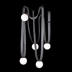 Подвесной светильник с серыми кожаными ремнями и белыми стеклянными плафонами в виде шаров Flos Wireline Lighting варинант исполнения - 6 | Loft Concept в Челябинске