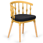 Пластиковый стул на ножках из массива бука Ferret Spiral Mustard варинант исполнения - 7 | Loft Concept в Челябинске