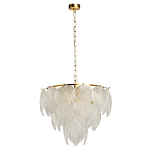 Люстра на цепи с прозрачными стеклянными подвесками в виде листьев Textured Glass Chandelier варинант исполнения - 2 | Loft Concept в Челябинске