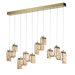 Подвесной светильник линейный с плафонами волнистой формы из фактурного стекла Big Wave варинант исполнения - 6 | Loft Concept в Челябинске